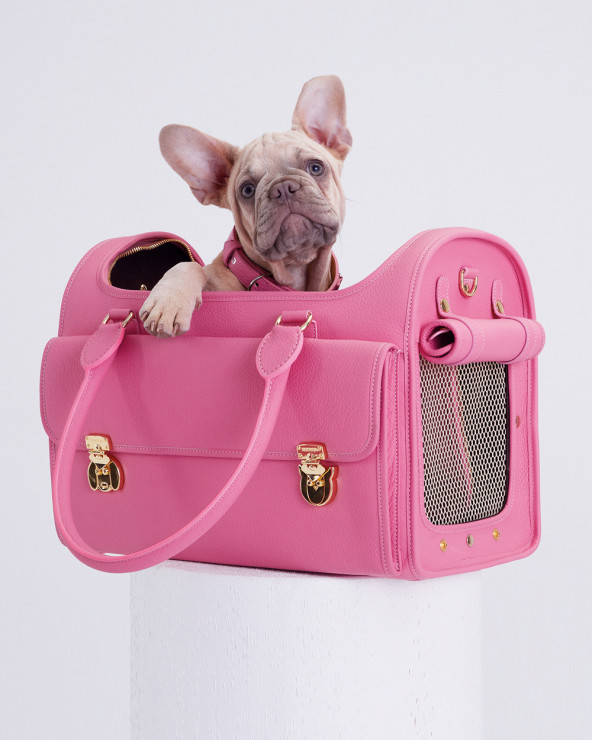 Luxuriöse Hundetasche in Pink MOSHIQA
