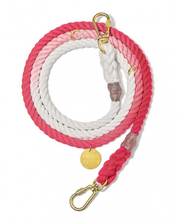 Beautiful cotton leash in coral and ombre style.