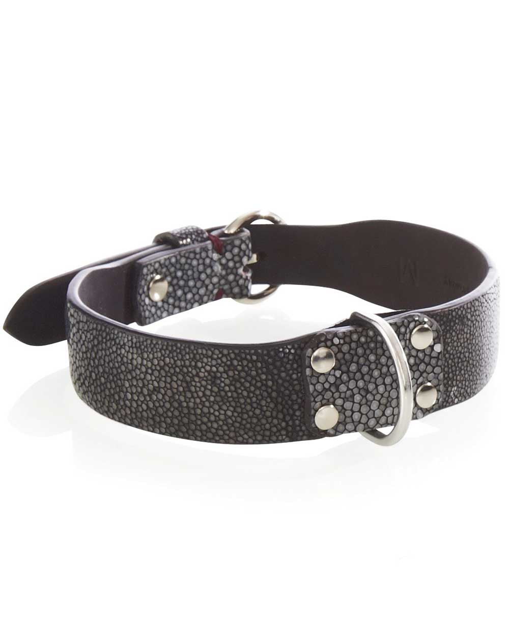 Dog collar Ayasse leather Angel Stone